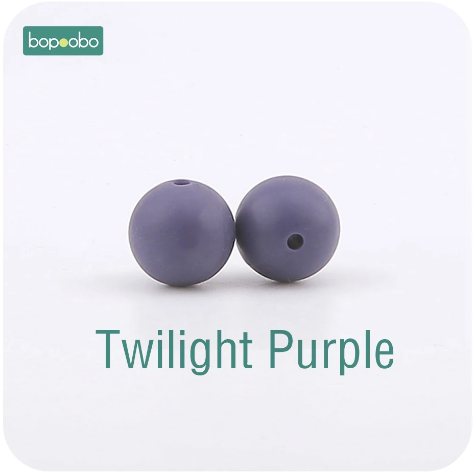 Twilight Purple Bopoobo 30 шт. 12 мм пищевой силиконовый Прорезыватель для зубов детский уход за зубами DIY стартовый набор силиконовые бусины Экологичные Детские аксессуары - Цвет: Twilight Purple