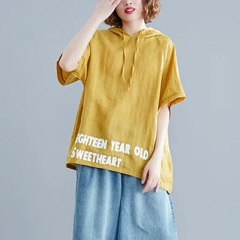 

Womens T Shirt Tops Tees Tshirt Hooded Cotton Linen Big Loose Oversized Retro Vintage Fashion Casual for Summer BO25691514