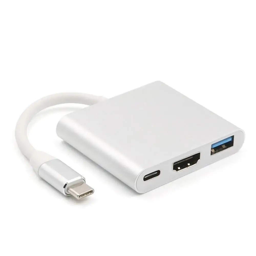 Usb type C к HDMI USB 3,0 зарядный адаптер конвертер USB-C 3,1 концентратор адаптер для MacBook Pro Pixel huawei Mate10 - Цвет: Коричневый