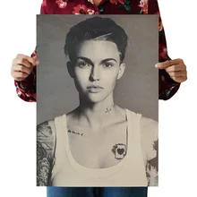 [H003] крутой девичий рубиновый Ретро плакат из крафт-бумаги экран для помещений кафе декоративная живопись