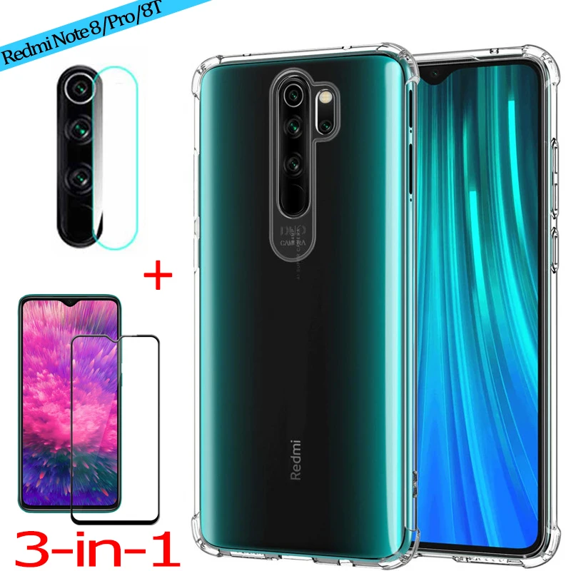 3 в 1 камера стекло+ чехол на Redmi Note 8T чехол редми нот 8 т защитная пленка redmi note 8 pro case стекло на сяоми редми нот 8 про чехол для редми нот 8т защитное стекло ксиоми ноут 8 чехлы xiaomi redmi note 8 case
