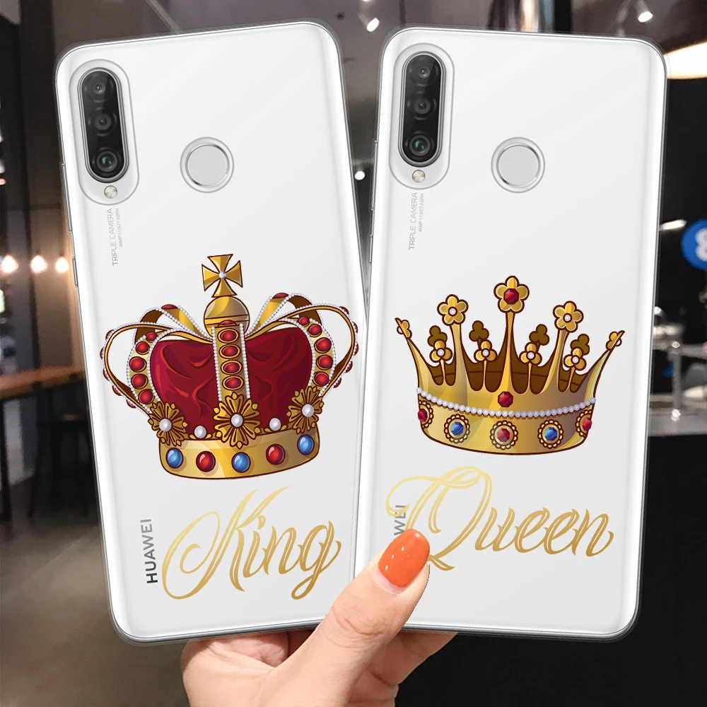 Прозрачный силиконовый чехол для телефона Huawei P30 Lite корона P10 P20 P40 Pro мягкая задняя