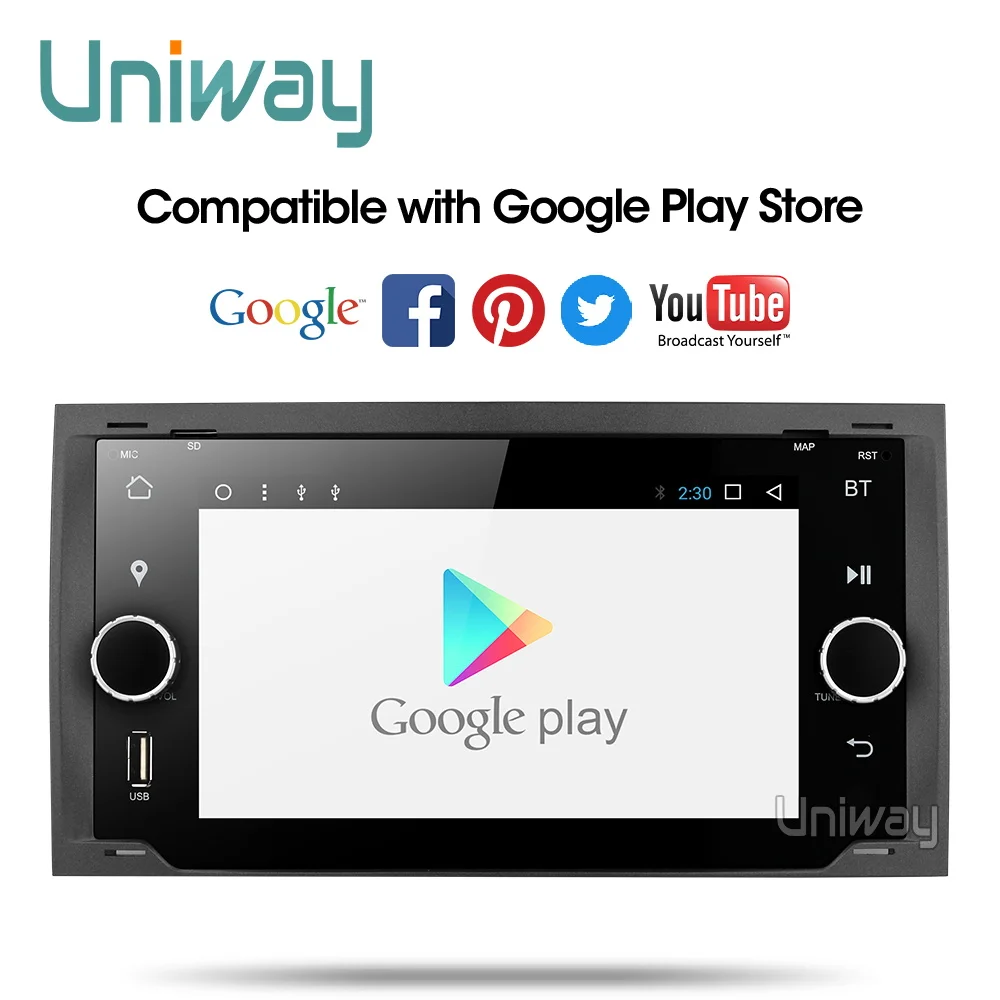 Discount uniway ALLFKS7071  2G+32G  android 9.0 car dvd for Ford Mondeo C-max focus galaxy S-max fusion ranger escape expedition fiesta 1