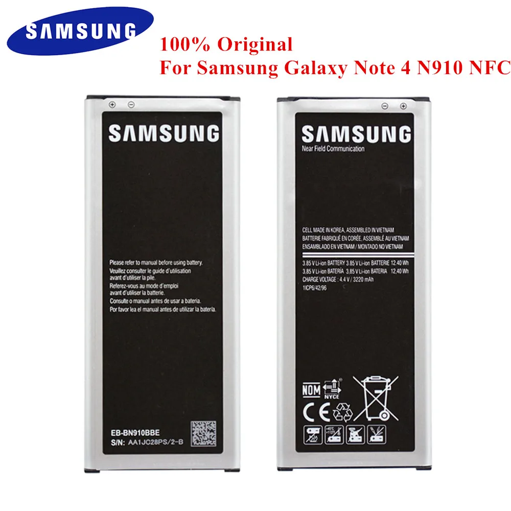 100% Оригинальный аккумулятор для Samsung Galaxy Note 4 N910A N910U N910F N910H N910G N910K N910L N910S N910C N910W8