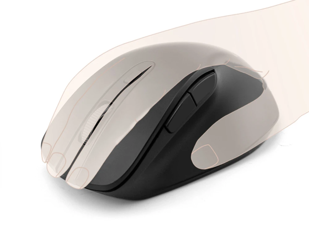 Delux M517GX эргономичный оптический Беспроводной Мышь 6 кнопок 800/1000/1200/1600 точек/дюйм USB офисная игровая компьютерная мышь для ПК, ноутбука