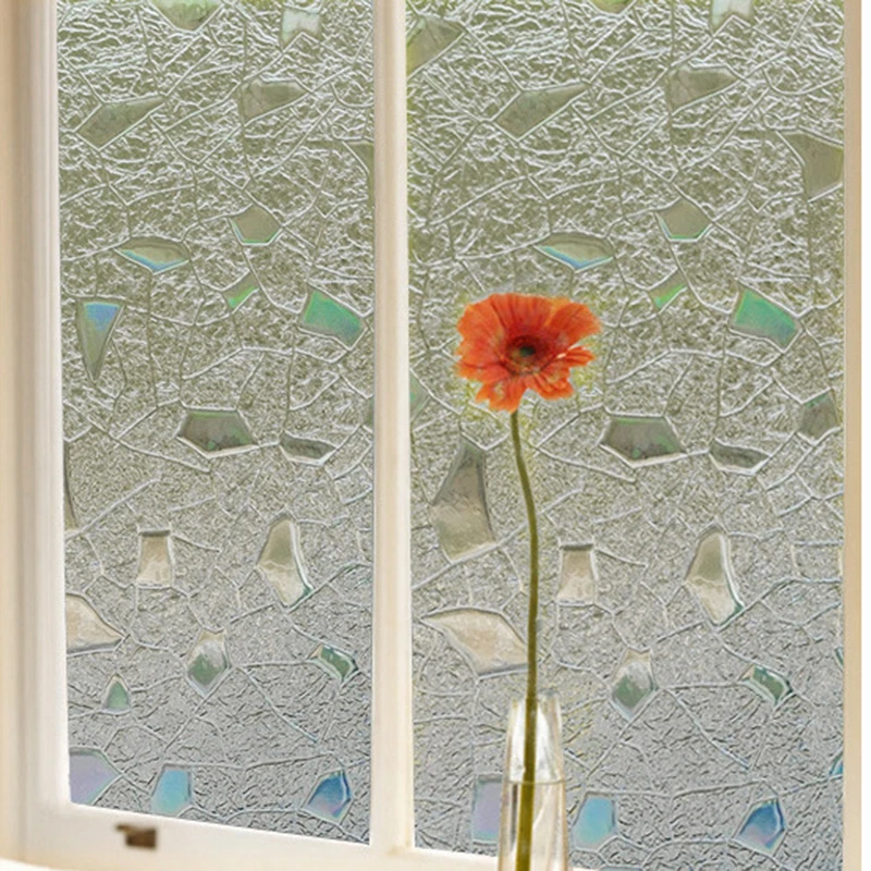 Glue-Free Privacy Frosted Opaque Window Sticker Glass Bathroom Home Decor UK