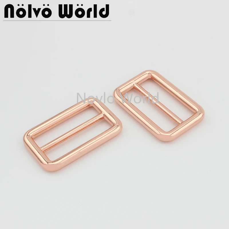 

2 pieces test, 39*21mm 1-1/2", rose gold metal tri-glided buckles webbing belt ribbon buckle clasp handbag strap clips hardware