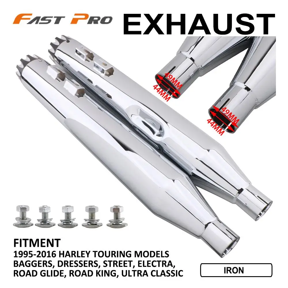 Motorcycle Exhaust Pipe For Harley Touring Models Baggers Dressers Street Electra Road Glide King Ultra Classic 1995-2016 Motorcycle Exhaust Pipe For Harley Touring Models Baggers Dressers Street Electra Road Glide King Ultra Classic 1995-2016