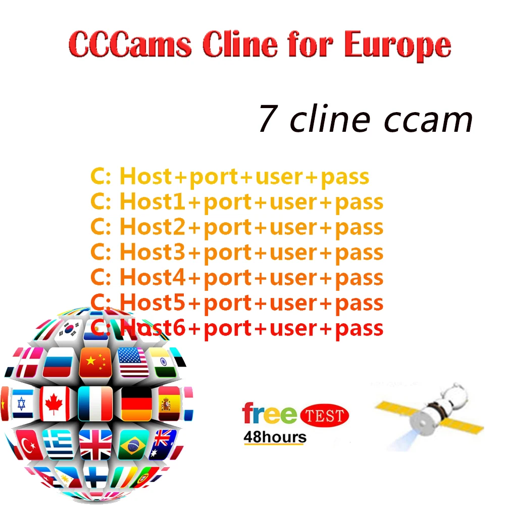 

Spain Receptor Cccam 1 Year Portugal Germany Poland europe Satellite tv Receiver 7 Clines Ccam For DVB-S2 V7 V8 V9 v7s 7lines