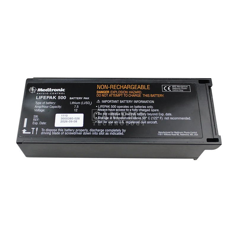 LifePak 500 Medtronic Defibrillation Monitor Battery for PHYSLO Control