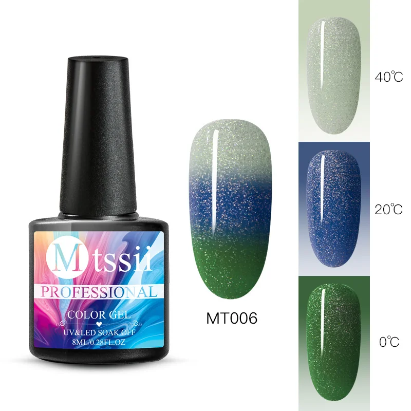 Mtssii, 8 мл, Радужный термальный УФ-Гель-лак, температура, цвет, замочить, Гель-лак для ногтей, блеск, меняющий Гель-лак для ногтей - Цвет: BS07005