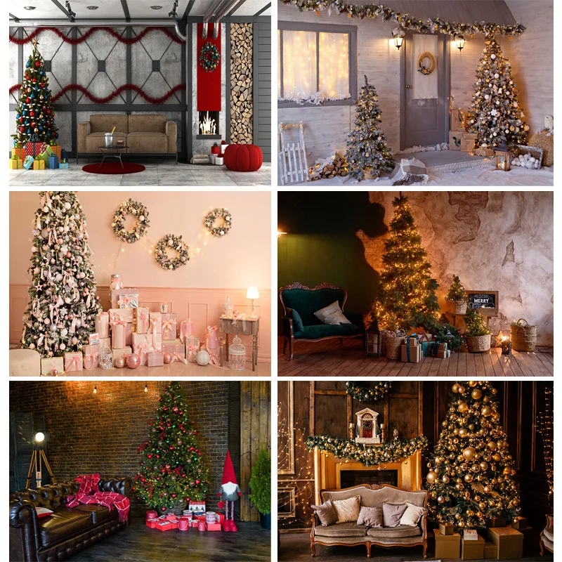 

SHENGYONGBAO Christmas Photography Background Christmas Tree Backdrop for Photo Studio Baby Portrait Photocall 20107HSD-04