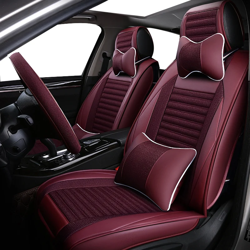 Чехлы из кожи и льна для автомобильных сидений Chevrolet Cruze evo lacetti captiva чехлы