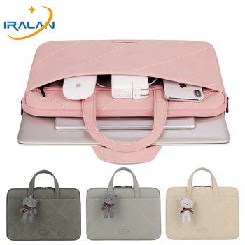 

Bag For Women 2019 Matte Leather Laptop Handbag 13.3 14 15.4 15.6 For Macbook Xiaomi Air 13 2018 Case New Pro 15 Touch Bar Cover