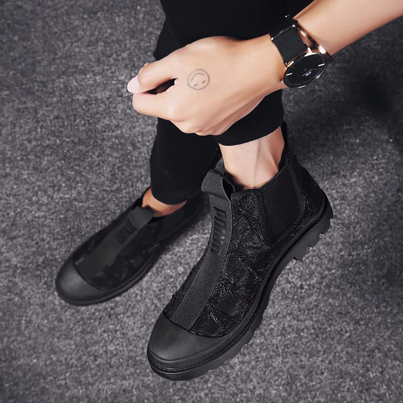 

Autumn New Style Worker Boot Men's England Trend Mid-top Short Boots Hight-top Chelsea Boots Outdoor Plus Cotton Versatile Men's