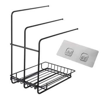

Kitchen Sink Wall Hanging Basket Rack Spice Bottles Brush Rag Sponge Towel Shelf Bathroom Drain Storage Rack