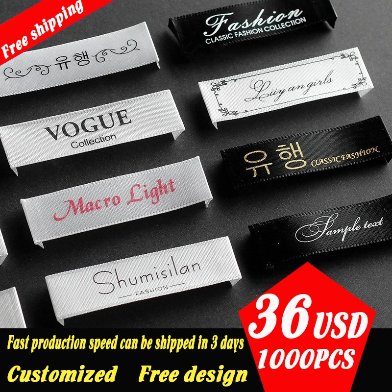 Width 1.5cm Silk Satin Ribbon Printing Garment Clothing Care Label Printed Washable Label Tag