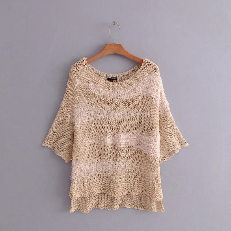 

JFN48-1739 European and American Fashion Decorative Knitted Shirts