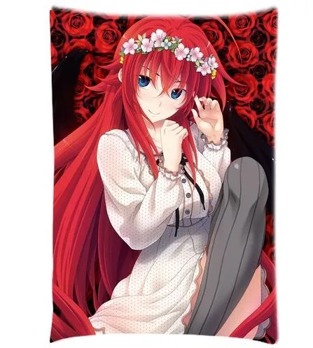 Чехол для подушки с персонажами из аниме средней школы DxD Red Hair Rias Gremory, наволочка для подушки прямоугольной формы, двусторонний чехол для подушки