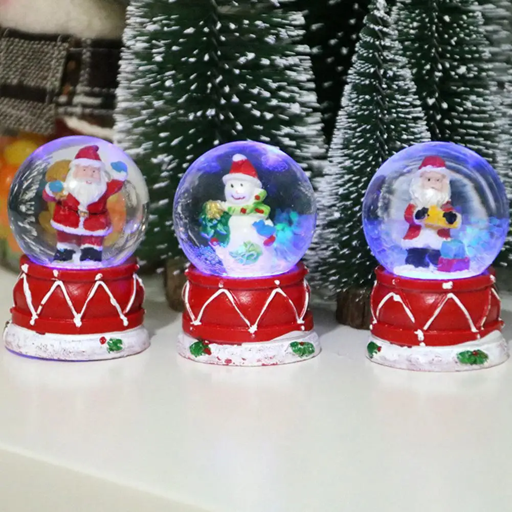 Christmas Luminous Plexiglass Ball Crystal Wishing Ball Ornament for Xmas Tabletop Decor