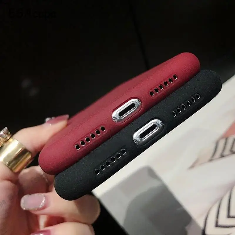 Sandstone Matte Soft Silicone Phone Case with Camera Lens Protection