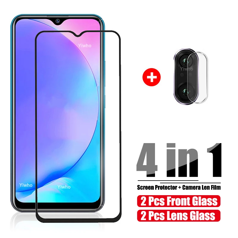 4 в 1 Защитное стекло для Vivo Y11 Y17 2019 Защитная пленка экрана камеры Y12 VivoY11 защитная |
