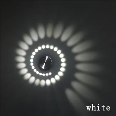 Креативный светодиодный настенный светильник с спиральным эффектом, современный светильник 3 Вт, настенный потолочный светильник, светящийся светильник, бра для внутреннего украшения, KTV Bar - Цвет абажура: White