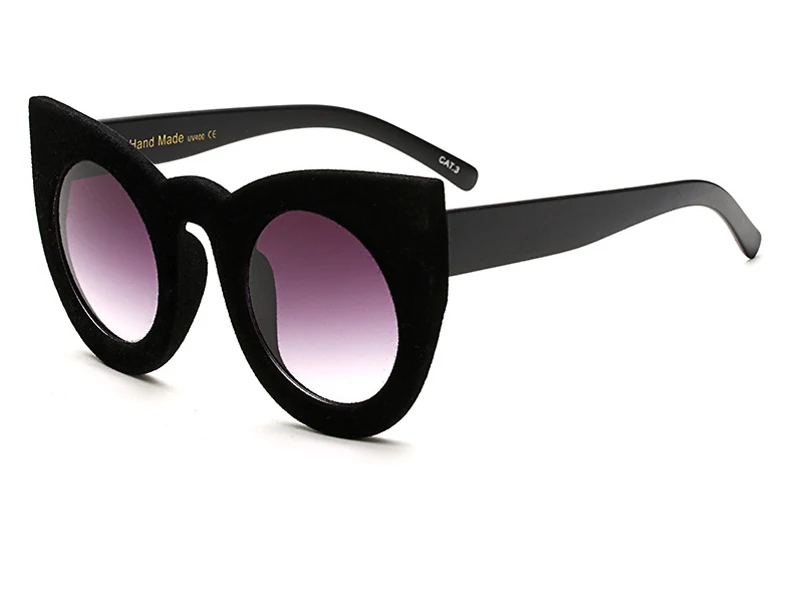 MADELINY новые модные женские солнцезащитные очки "кошачий глаз", фирменные дизайнерские плюшевые персональные бархатные роскошные солнцезащитные очки MA052 - Цвет линз: NO4