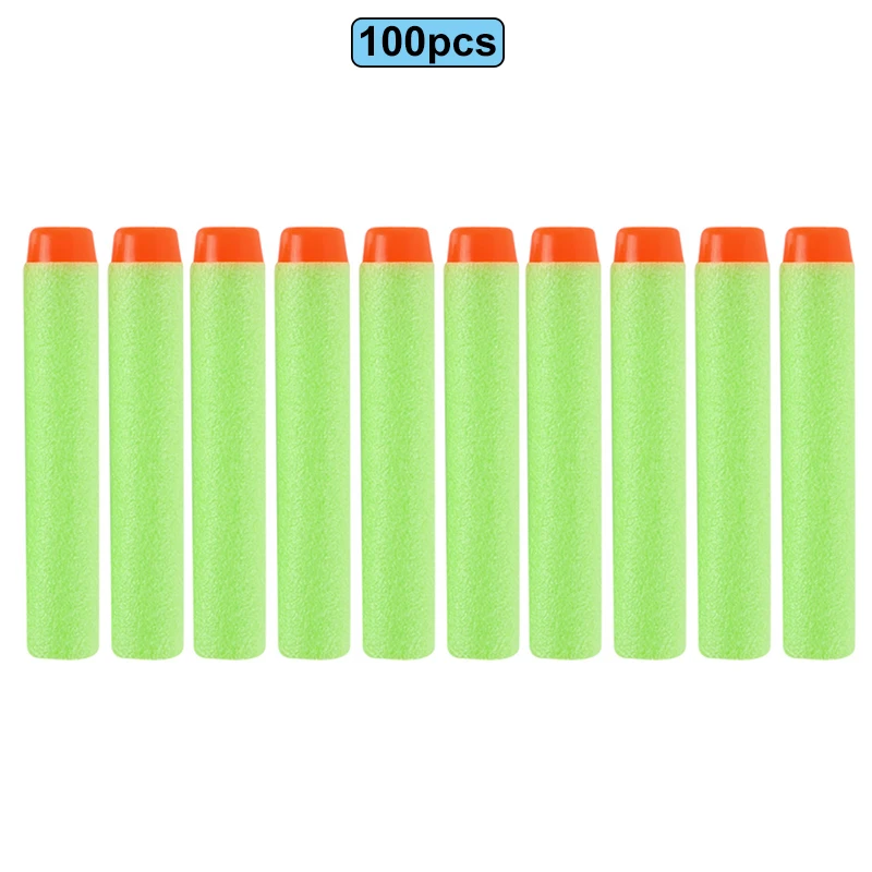 100pcs Green 100 шт для пуль Nerf EVA Мягкая полая головка 7,2 см заправка пули дротики для Nerf аксессуары для игрушечного пистолета для Nerf бластеров - Цвет: 100pcs Green