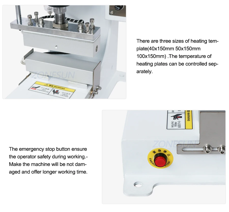ZONESUN ZY-819G Desktop Pneumatic Heating Sealing Machine