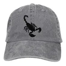 Бейсбольная Кепка унисекс с силуэтом скорпиона, хлопковая джинсовая Регулируемая охотничья Кепка для мужчин или женщин