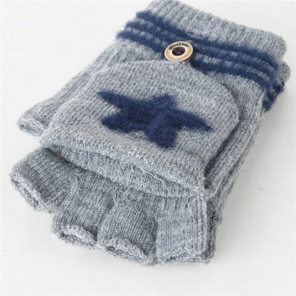 Новинка года; детские перчатки для малышей; модные зимние теплые варежки; вязаные перчатки без пальцев; подарки для малышей