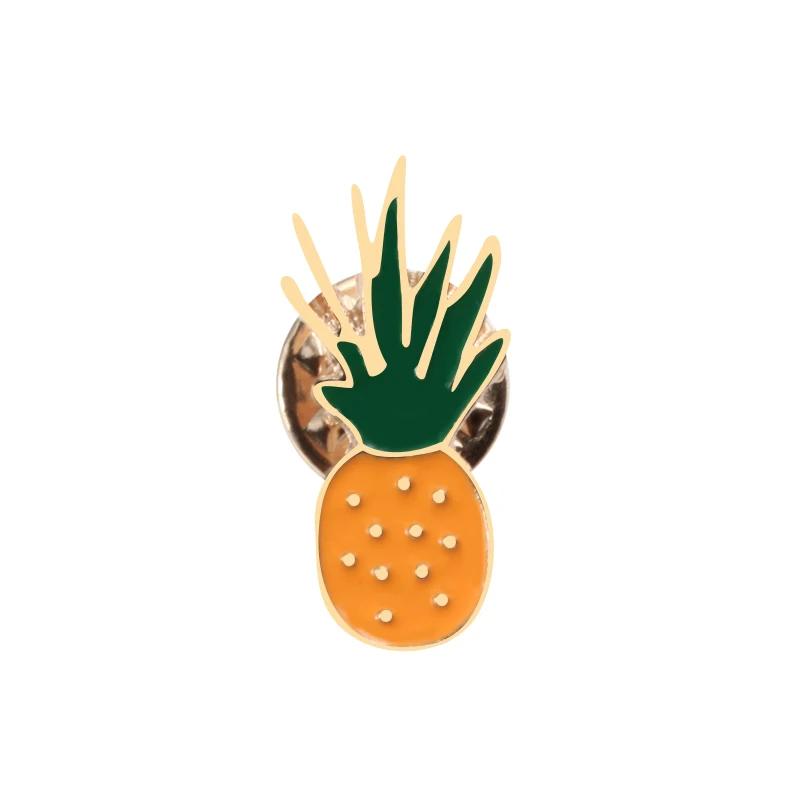 Fashion Brooch Avocado Pineapple Enamel Pins for Women Kids Jackets Lapel Pin Custom Button Badge Jewelry Cartoon Fruit Brooches - Окраска металла: Pineapple 3