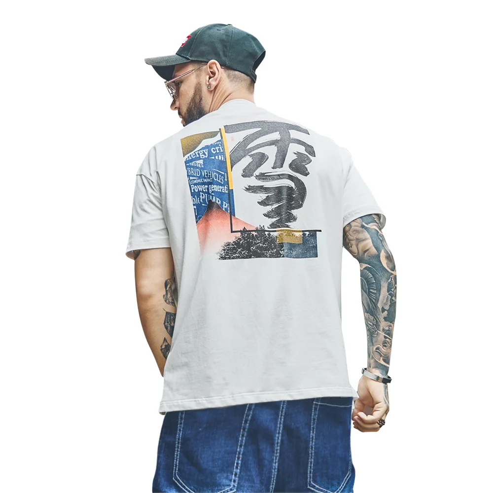 Мужская футболка в стиле хип-хоп, уличная одежда, футболки с монстрами, котами, Harajuku, японский стиль, забавная футболка, летняя, короткий рукав, хлопок, топы, футболки - Цвет: T9017white