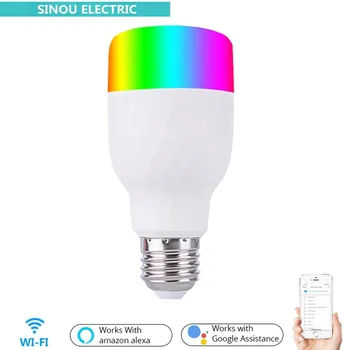 

E27 Wifi Smart Bulb LED 7W RGBW Bulb Change Color Light Bulb 1/2/3/4 PCS Tuya App Remote Control Work with Alexa Google Home