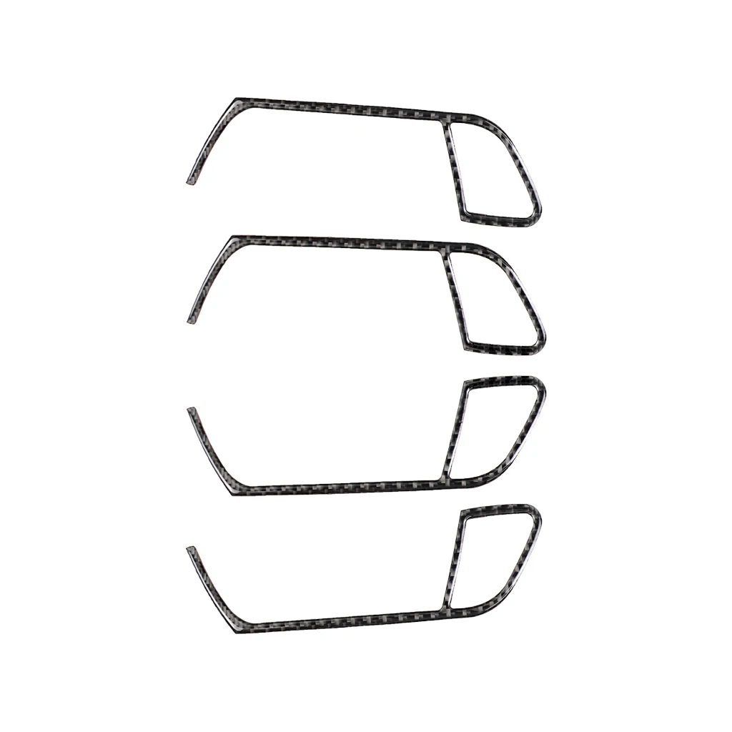 Car Stickers 4Pcs Inner Door Handle Insert Carbon Fiber Trim Cover Frame for Audi A4 A5 B8 2009-2016