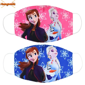 

Elsa Mask Kids Fancy Party Dress Saliva Protection Halloween Costume for Kids Anna Cosplay Anime Cotton Mask Carnival Girl