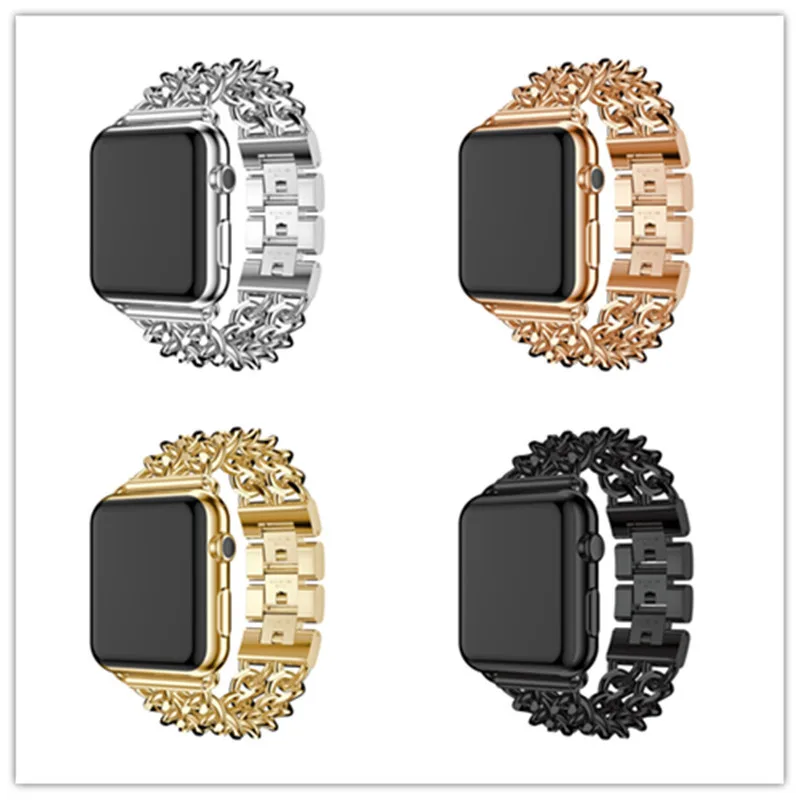 

38/42mm Stainless Steel Watch Strap Metal Bracelets Watch Strap With Buckle Link Bracelet Wrist Belt Multicolor Watchband