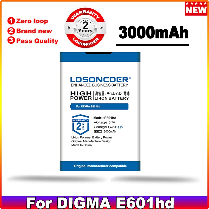 Аккумулятор LOSONCOER 3000 мАч для DIGMA E601hd WEXLER E6002 | Электроника
