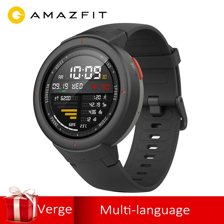 Новые умные часы Hua mi AMAZFIT Verge 3 с gps, IP68 экран, сердечный ритм, ответ на звонки, умные часы, Ask Alexa для mi 8, серый цвет