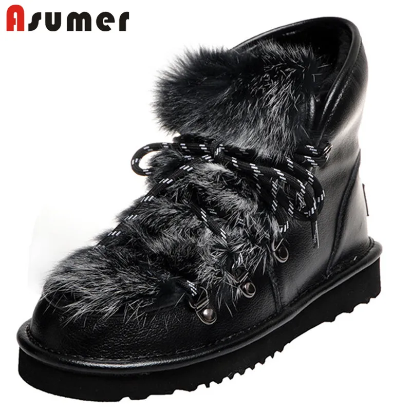 ASUMER/ г., Новое поступление, зимние теплые шерстяные ботинки Женская удобная обувь на плоской подошве с круглым носком женские ботильоны наивысшего качества