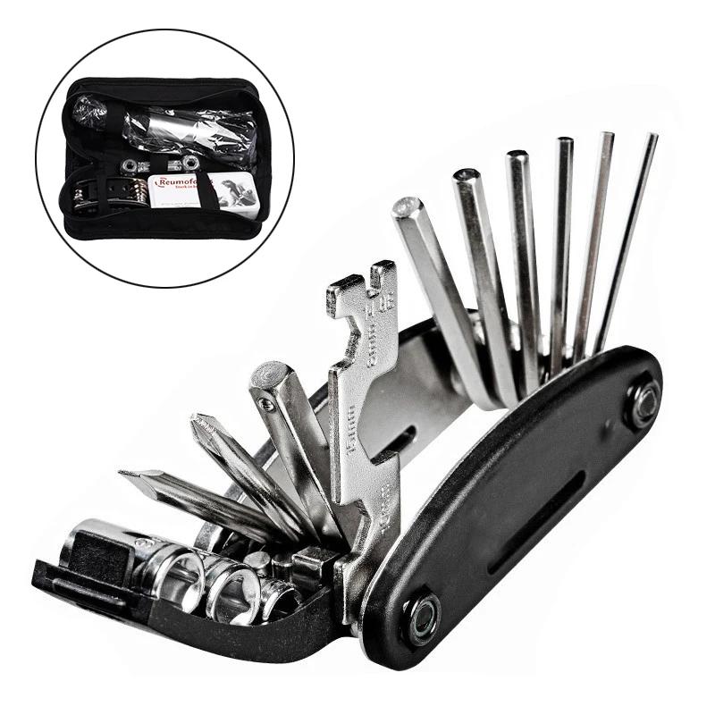 

Bike Accessories Portable Multipurpose Wrench Bicycle Tools Bag Tire Repair Tool Kits Multi Repair Tools Set + Bicycle Pumps MTB