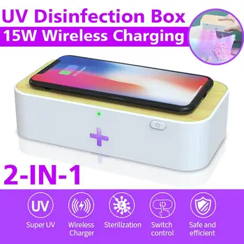 

15W Wireless Charger UV Sterilizer For Mobile Phone Cleaner Masks Kills 99.9% Germs Disinfecting box Bactericidal Lamp Sanitizer