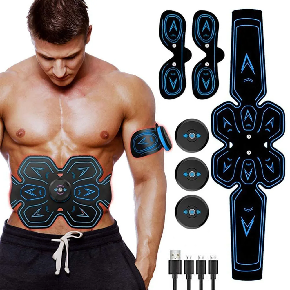 

EMS Muscle Stimulator Abs Trainer Workout Equipment with USB Rechargeable Muscle Toner Massage Home Gym Belt For Men & Women