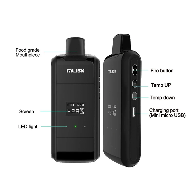 LVSmoke мускус сухой травы набор электронных сигарет 1000 мАч с oled дисплеем и