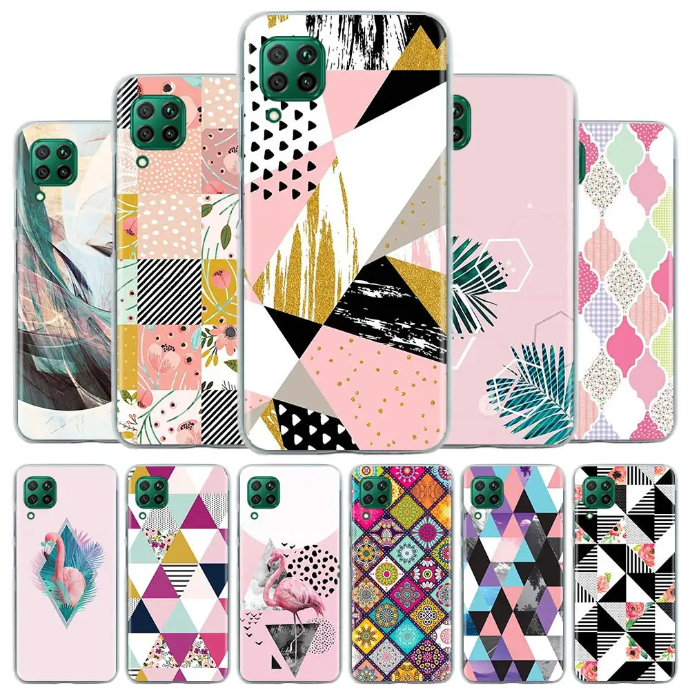 Радужный пастельный акварельный марокканский жесткий чехол накладка для Huawei P40