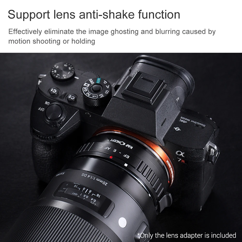 K& F EF-E AF II кольцо-адаптер для крепления объектива для камеры с байонетом EF для sony A9/A7R2/A7M2/A6500/A6300/A7/A6000/A5100/NEX-7
