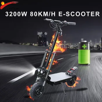 Online 80 KM/H Leistungsstarke E Roller 60V 3200W Electrico Hub Motor 35A Samsung Batterie Elektrische Roller Erwachsene Folding Longboard Skateboard