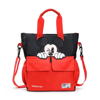 

New Cartoon Fashion trend handbags casual student bag mickey portable canvas bag handcuffs bag Lunch box Travel bag