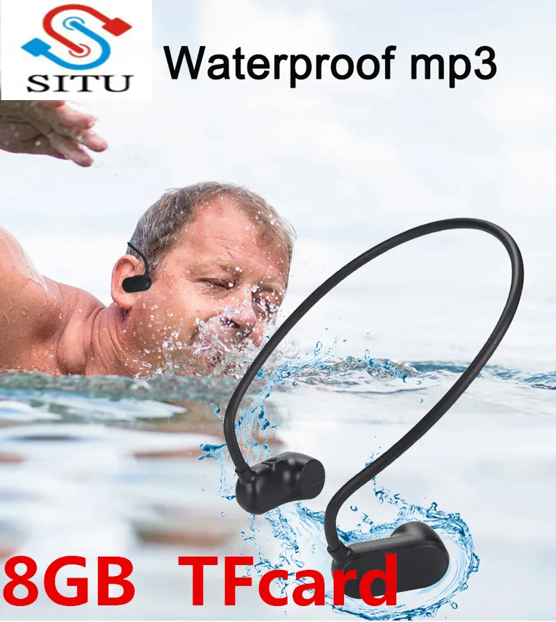 

SITU Bone Conduction 8G HIFI MP3 Player Waterproof Swimming Outdoor Sport bluetooth Earphones USB MP3 Music Players